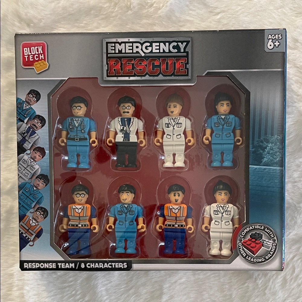Block Tech Emergency Rescue Team Toy Set of 8 NIP